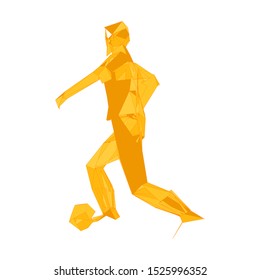 Soccer player kicking ball. Vector illustration