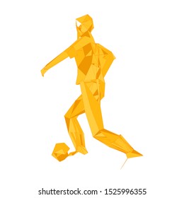 Soccer player kicking ball. Vector illustration