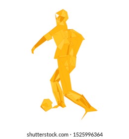 Soccer player kicking ball. Vector illustration