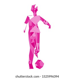 Soccer player kicking ball. Vector illustration