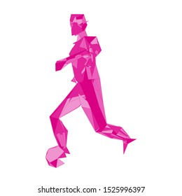 Soccer player kicking ball. Vector illustration