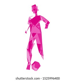 Soccer player kicking ball. Vector illustration