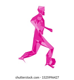 Soccer player kicking ball. Vector illustration