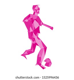 Soccer player kicking ball. Vector illustration
