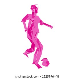 Soccer player kicking ball. Vector illustration