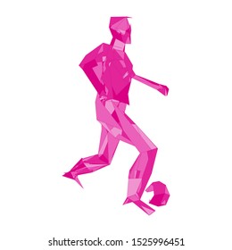Soccer player kicking ball. Vector illustration