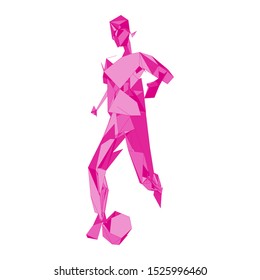 Soccer player kicking ball. Vector illustration