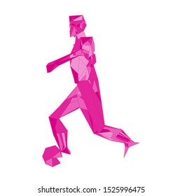 Soccer player kicking ball. Vector illustration