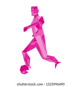 Soccer player kicking ball. Vector illustration