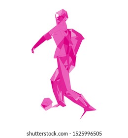 Soccer player kicking ball. Vector illustration