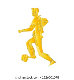 Soccer player kicking ball. Vector illustration