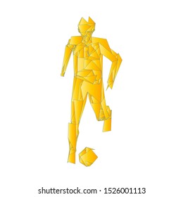 Soccer player kicking ball. Vector illustration