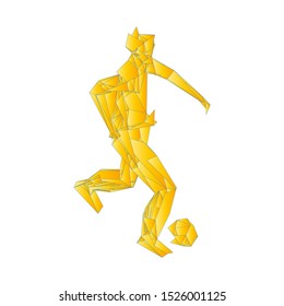 Soccer player kicking ball. Vector illustration
