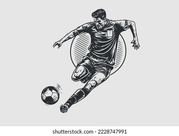 soccer player doing kick ball 12597209 Vector Art at Vecteezy