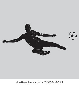 soccer player kicking ball vector