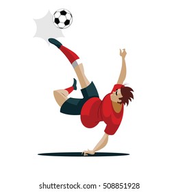 Soccer Player Kicking Ball Vector Illustration