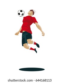 Soccer Player Kicking Ball. Vector Illustration