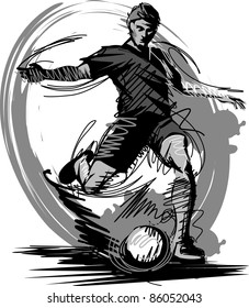 Soccer Player Kicking Ball Vector Illustration