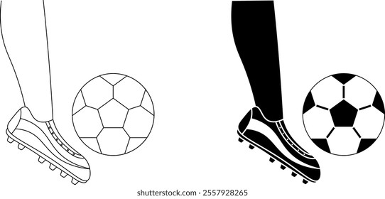 soccer player kicks the ball icon