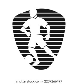 Soccer player kicks the ball Logo Template Icon Illustration Brand Identity