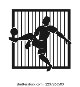 Soccer player kicks the ball Logo Template Icon Illustration Brand Identity