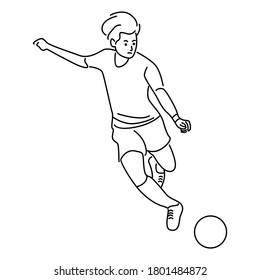 Soccer Player Line Art Illustration Stock Vector (Royalty Free ...