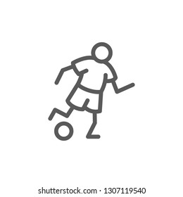 Soccer player line icon.