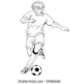 Soccer player lineart