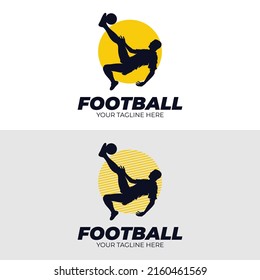Soccer player logo design template