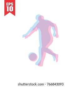 soccer player logo. double color design style
