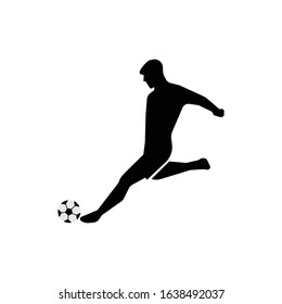 Soccer player logo icon vector. Kicking ball vector illustration.
