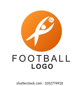 soccer player logo template. simple football player logo