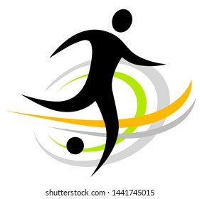 Soccer player logo vector illustration