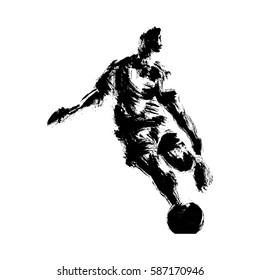 Soccer player, made in a grunge technique.