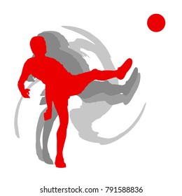 Soccer player man isolated on white background vector motion concept