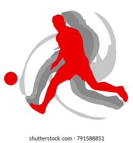 Soccer player man isolated on white background vector motion concept