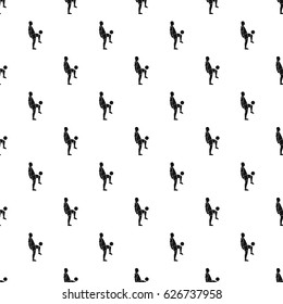 Soccer player man pattern seamless in simple style vector illustration