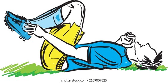 Soccer Player Man Sport Injury Foot Pain Medical Health Vector Illustration