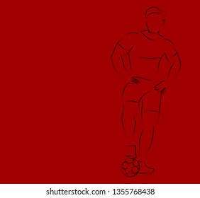 Soccer Player Man Standing - Particle Design, Vector Illustration.