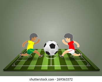 soccer player in match, cartoon vector design