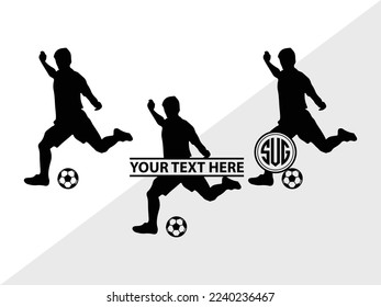 Soccer Player Monogram Vector Illustration Silhouette