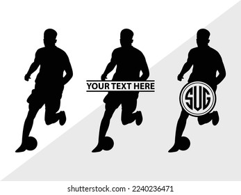 Soccer Player Monogram Vector Illustration Silhouette