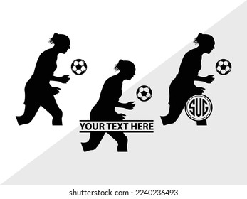 Soccer Player Monogram Vector Illustration Silhouette