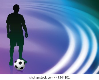 Jugador de fútbol sobre fondo de onda líquida abstracta Ilustración vectorial original