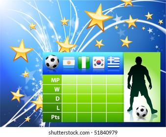 Soccer Player on Abstract Modern Light Background Original Illustration