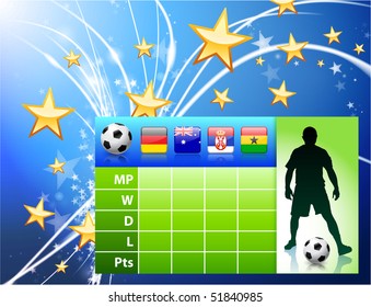 Soccer Player on Abstract Modern Light Background Original Illustration