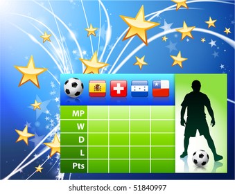 Fußballspieler auf abstraktem, modernem, hellem Hintergrund - Originalillustration