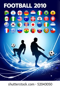 Soccer Player on Abstract Modern Light Background Original Illustration