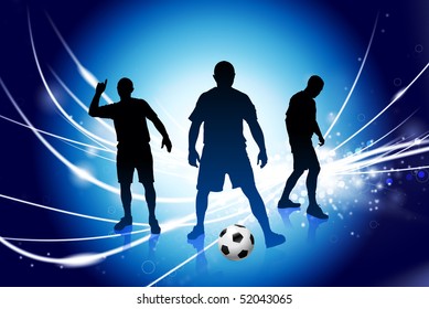 Soccer Player on Abstract Modern Light Background Original Illustration