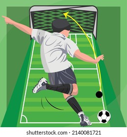 Soccer player on a field Goal Vector